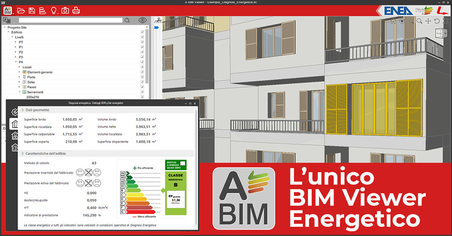 A BIM Viewer è il software gratuito sviluppato da ENEA e Logical Soft per la digitalizzazione BIM e la diagnosi energetica 